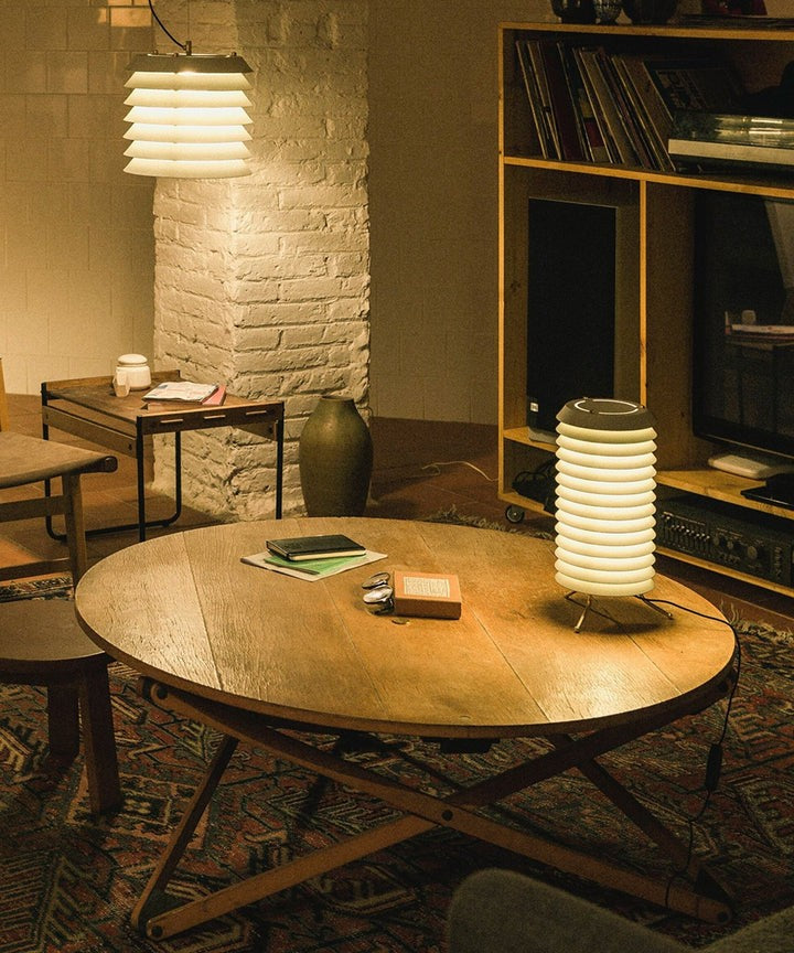 Modern Stacked Disk Tower Table Lamp