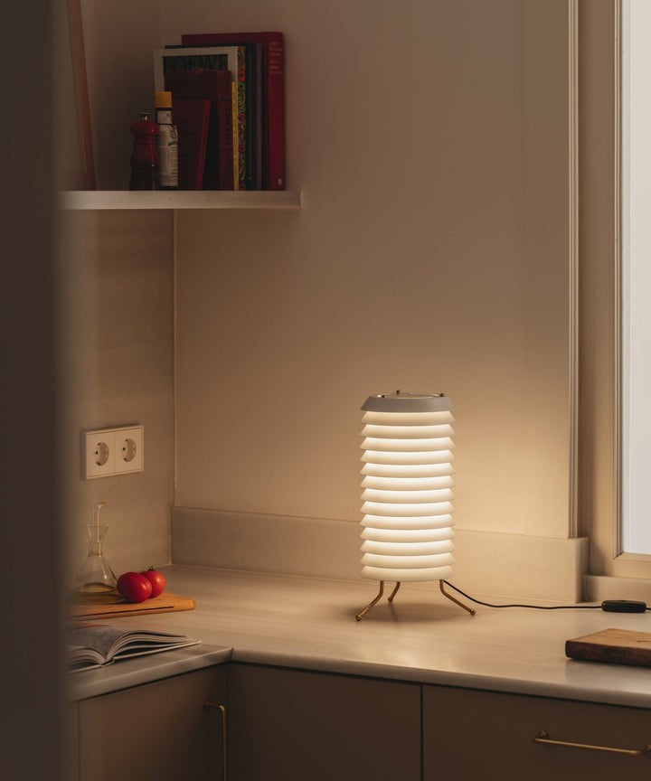 Modern Stacked Disk Tower Table Lamp
