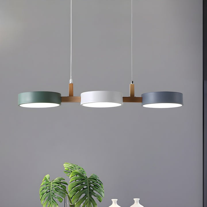Modern Trio Pendant Light with Circular LED Shades