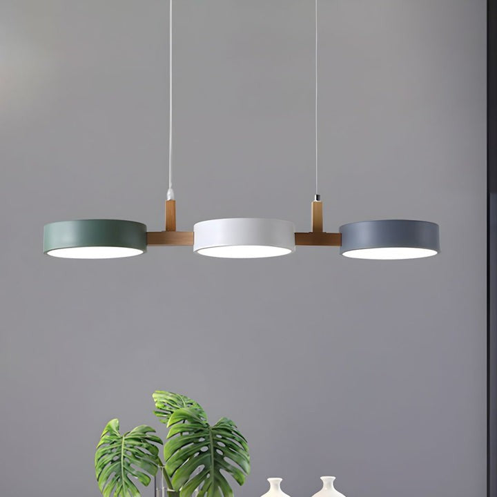 Modern Trio Pendant Light with Circular LED Shades