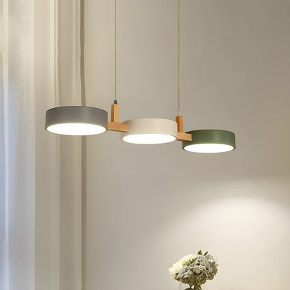 Modern Trio Pendant Light with Circular LED Shades