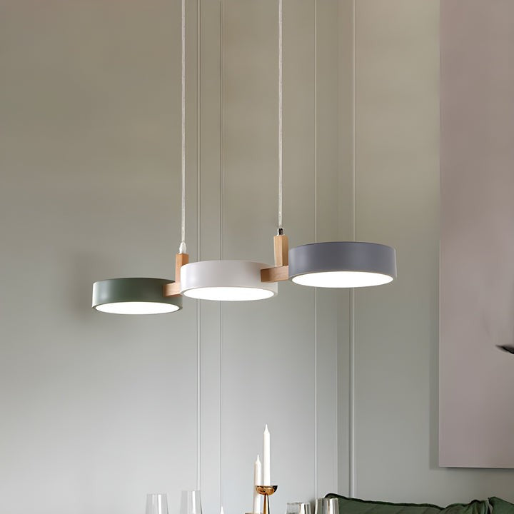 Modern Trio Pendant Light with Circular LED Shades