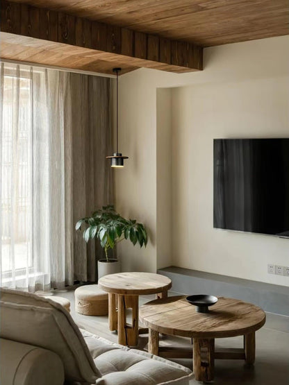 Modern Walnut & Brass LED Pendant Light
