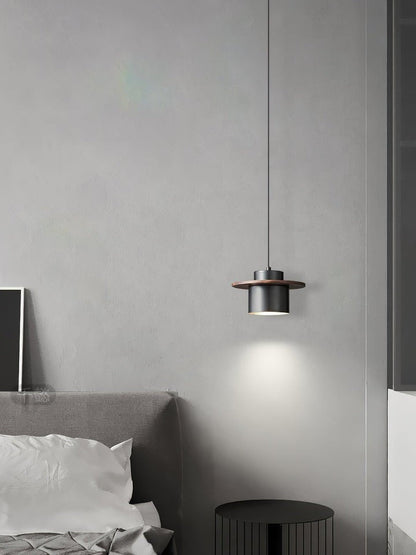 Modern Walnut & Brass LED Pendant Light