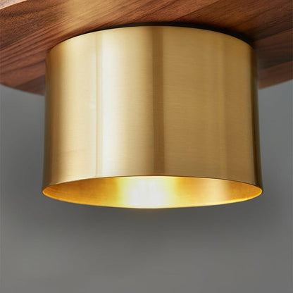 Modern Walnut & Brass LED Pendant Light