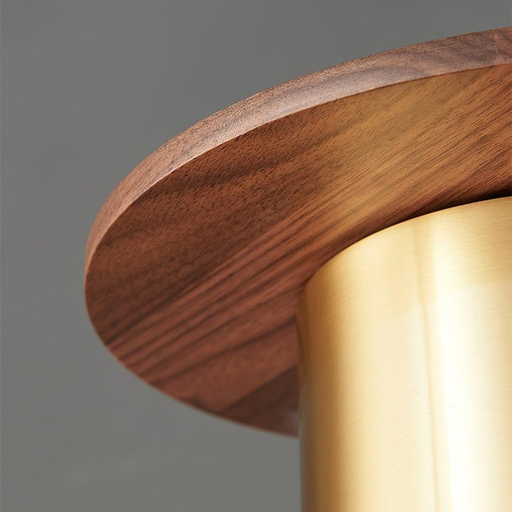 Modern Walnut & Brass LED Pendant Light