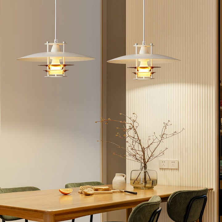 Modern White Aluminum Disk LED Pendant Light