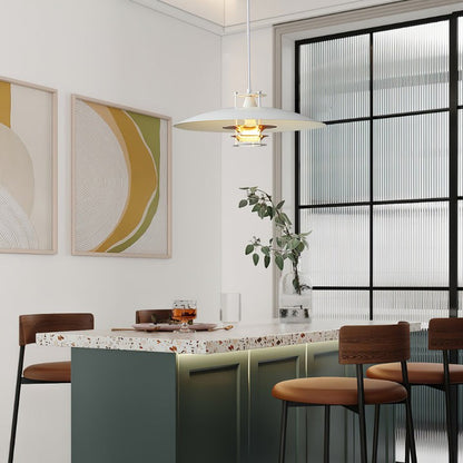 Modern White Aluminum Disk LED Pendant Light