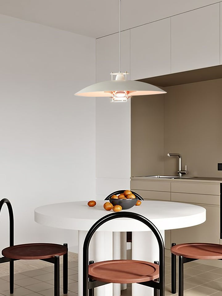 Modern White Aluminum Disk LED Pendant Light