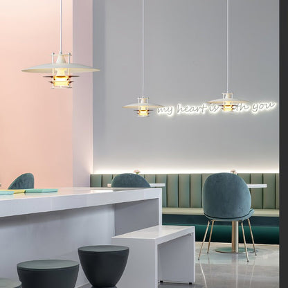 Modern White Aluminum Disk LED Pendant Light
