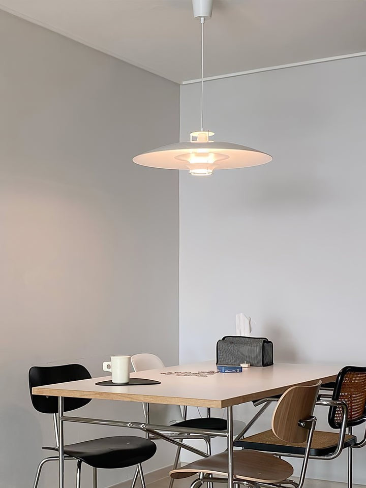 Modern White Aluminum Disk LED Pendant Light