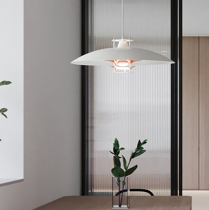Modern White Aluminum Disk LED Pendant Light
