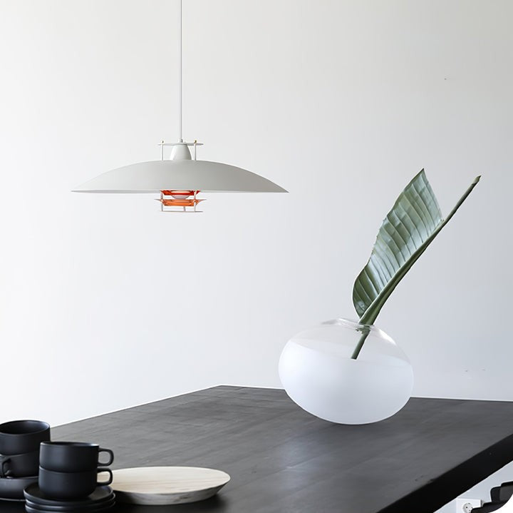 Modern White Aluminum Disk LED Pendant Light