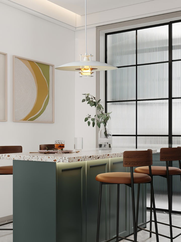 Modern White Aluminum Disk LED Pendant Light