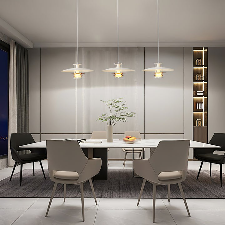 Modern White Aluminum Disk LED Pendant Light