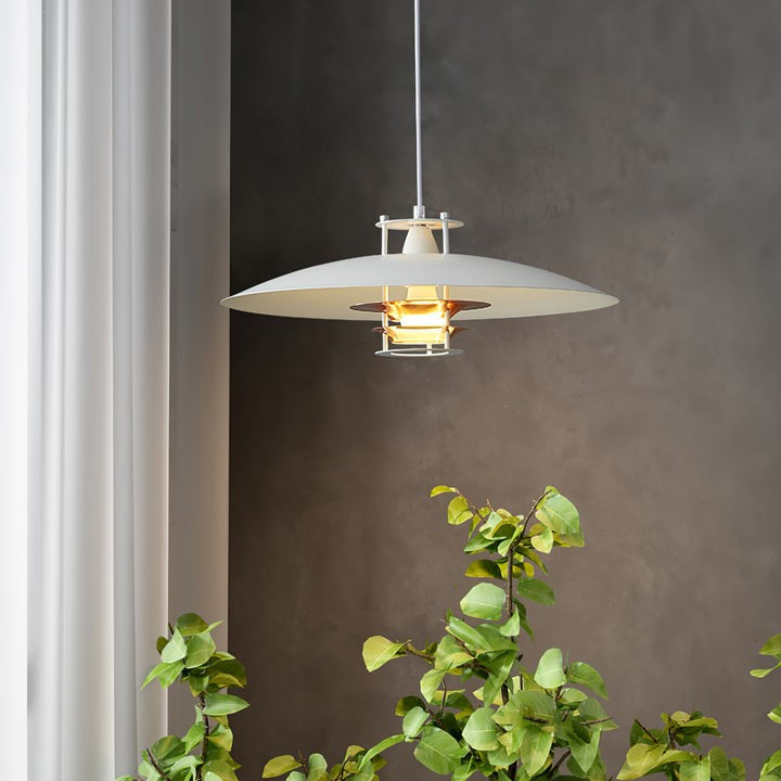 Modern White Aluminum Disk LED Pendant Light