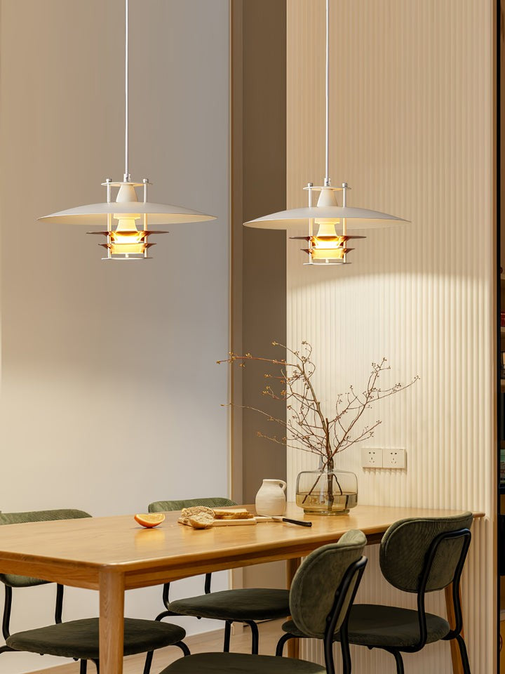 Modern White Aluminum Disk LED Pendant Light
