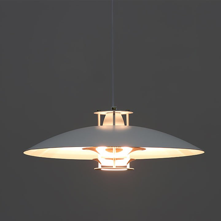 Modern White Aluminum Disk LED Pendant Light