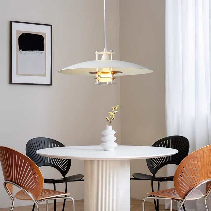 Modern White Aluminum Disk LED Pendant Light