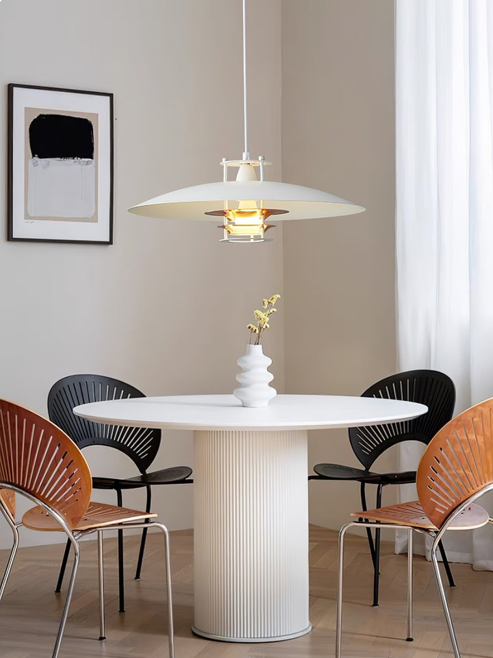 Modern White Aluminum Disk LED Pendant Light