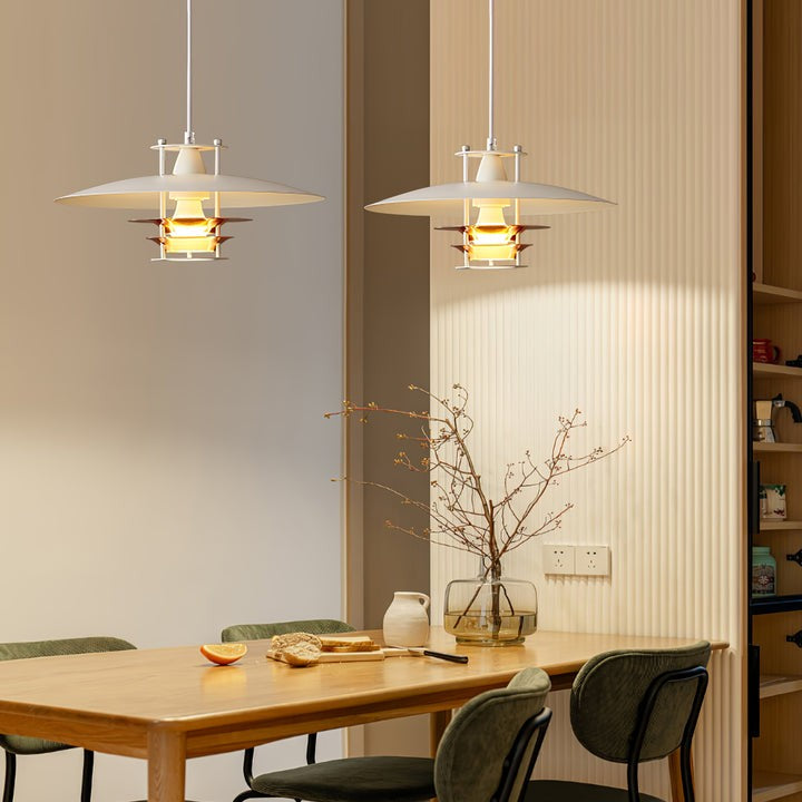 Modern White Aluminum Disk LED Pendant Light