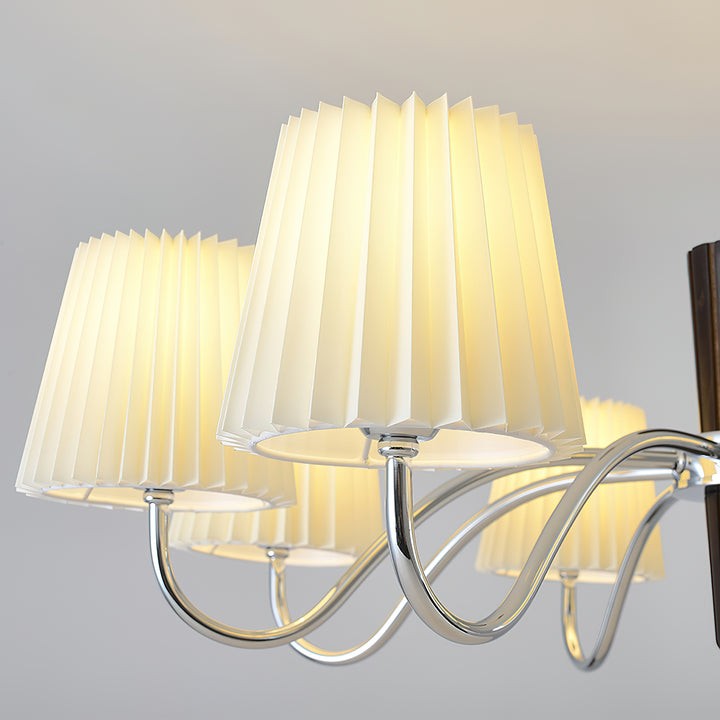 Modern White Fabric Plisse Chandelier