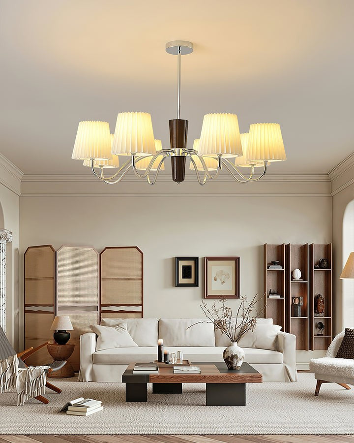 Modern White Fabric Plisse Chandelier