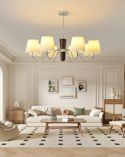 Modern White Fabric Plisse Chandelier