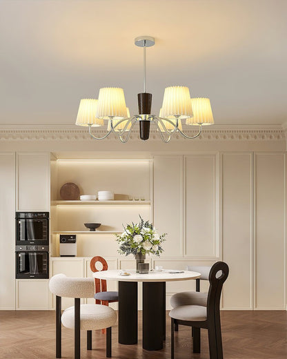 Modern White Fabric Plisse Chandelier