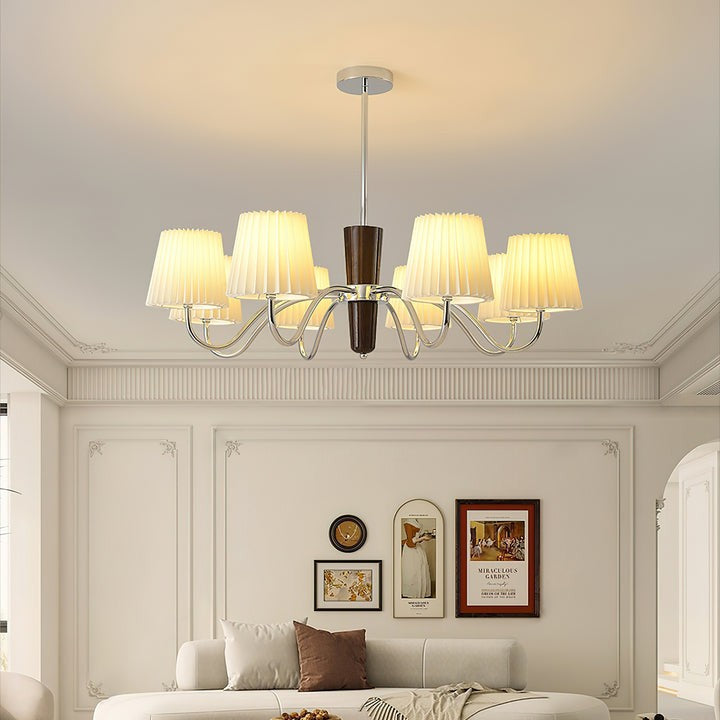 Modern White Fabric Plisse Chandelier