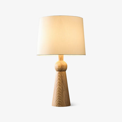 Modern Wood and Metal Table Lamp with Fabric Shade