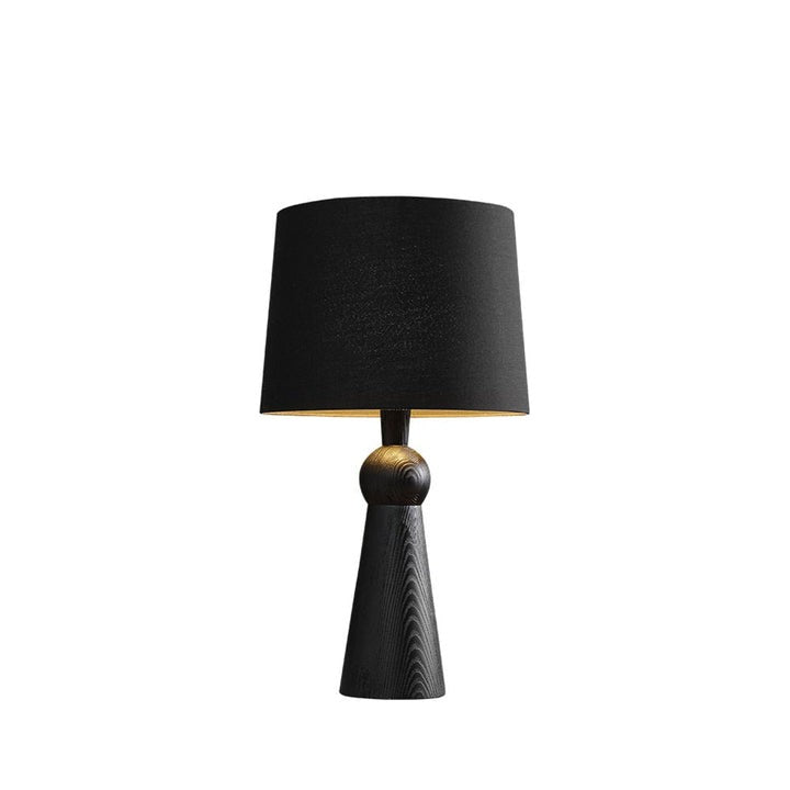 Modern Wood and Metal Table Lamp with Fabric Shade