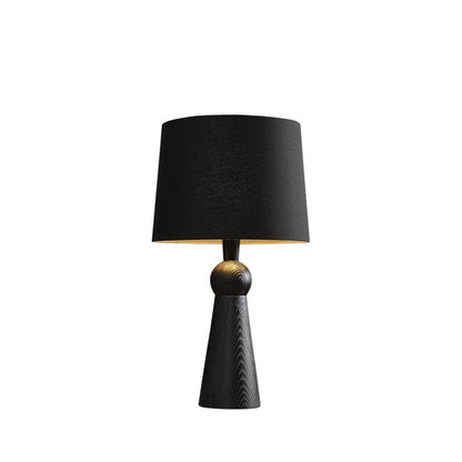 Modern Wood and Metal Table Lamp with Fabric Shade