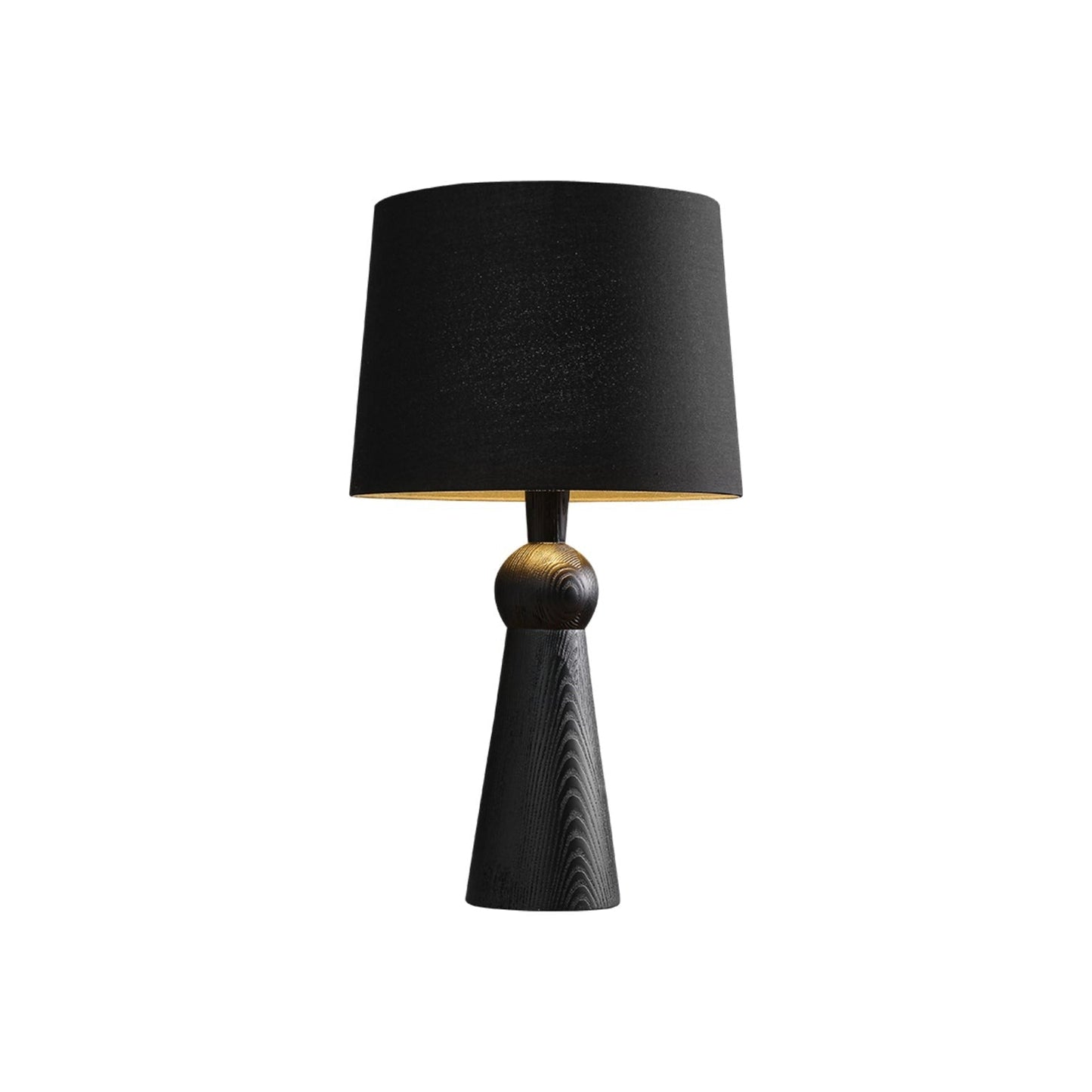 Modern Wood and Metal Table Lamp with Fabric Shade
