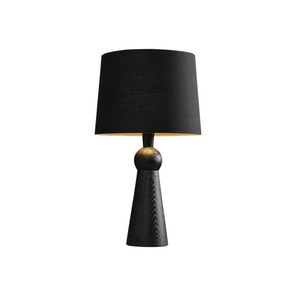 Modern Wood and Metal Table Lamp with Fabric Shade
