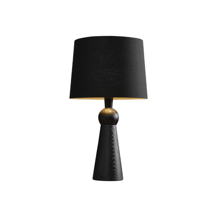 Modern Wood and Metal Table Lamp with Fabric Shade