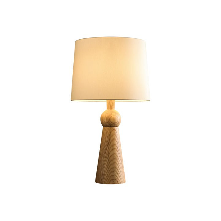 Modern Wood and Metal Table Lamp with Fabric Shade