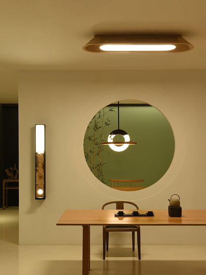 Modern Wood Channel LED Ceiling Light
