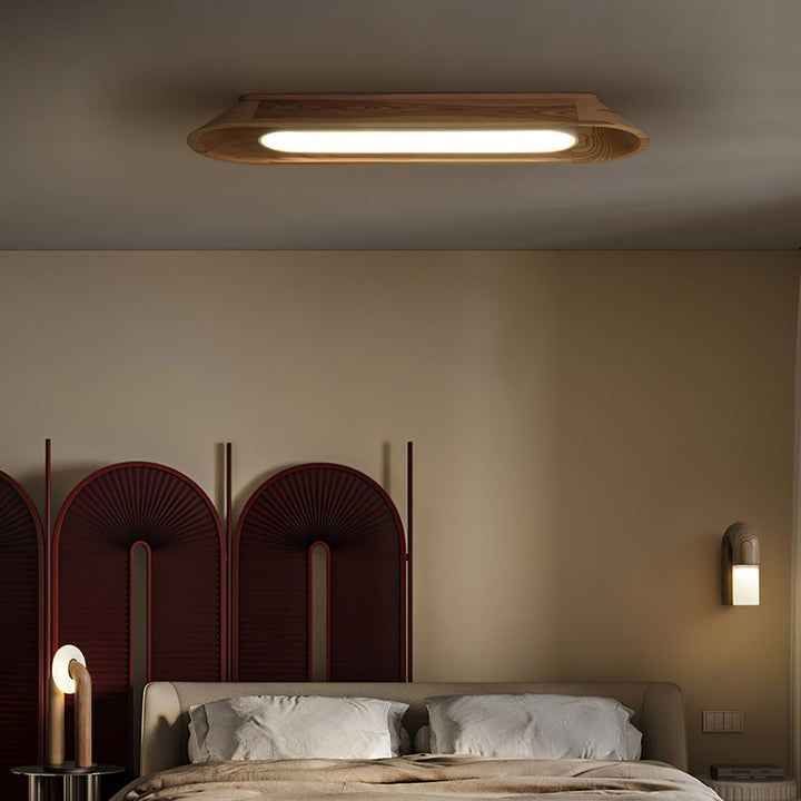 Modern Wood Channel LED Ceiling Light
