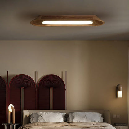 Modern Wood Channel LED Ceiling Light