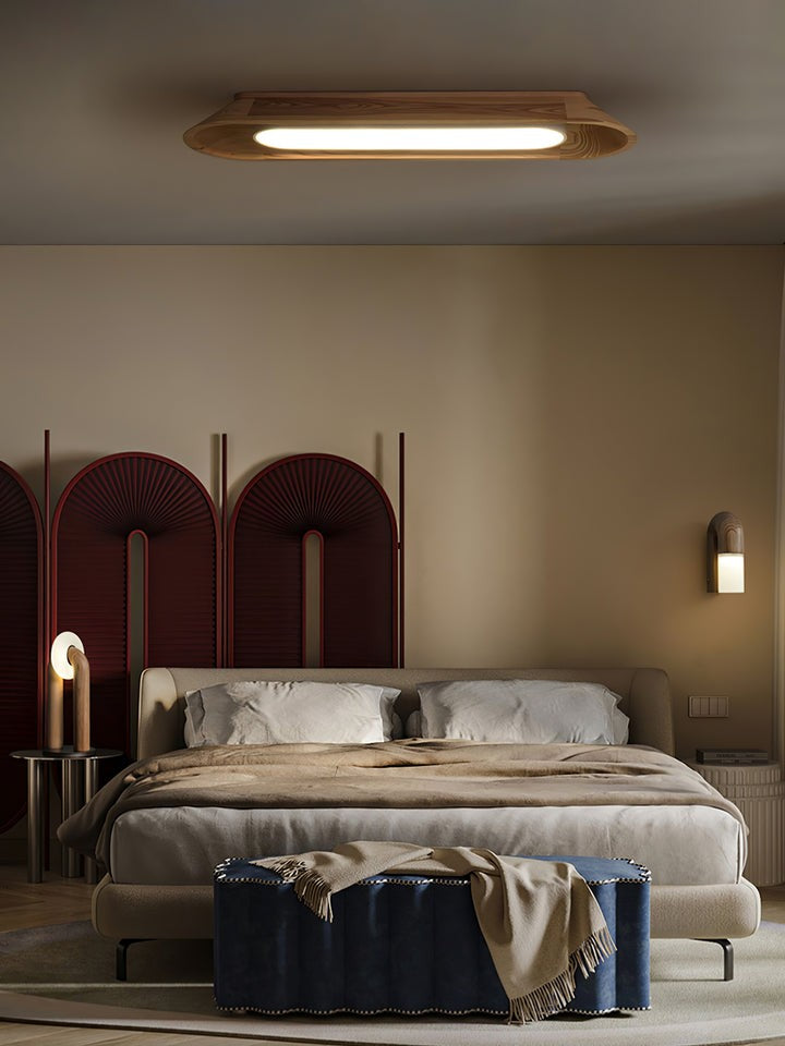 Modern Wood Channel LED Ceiling Light