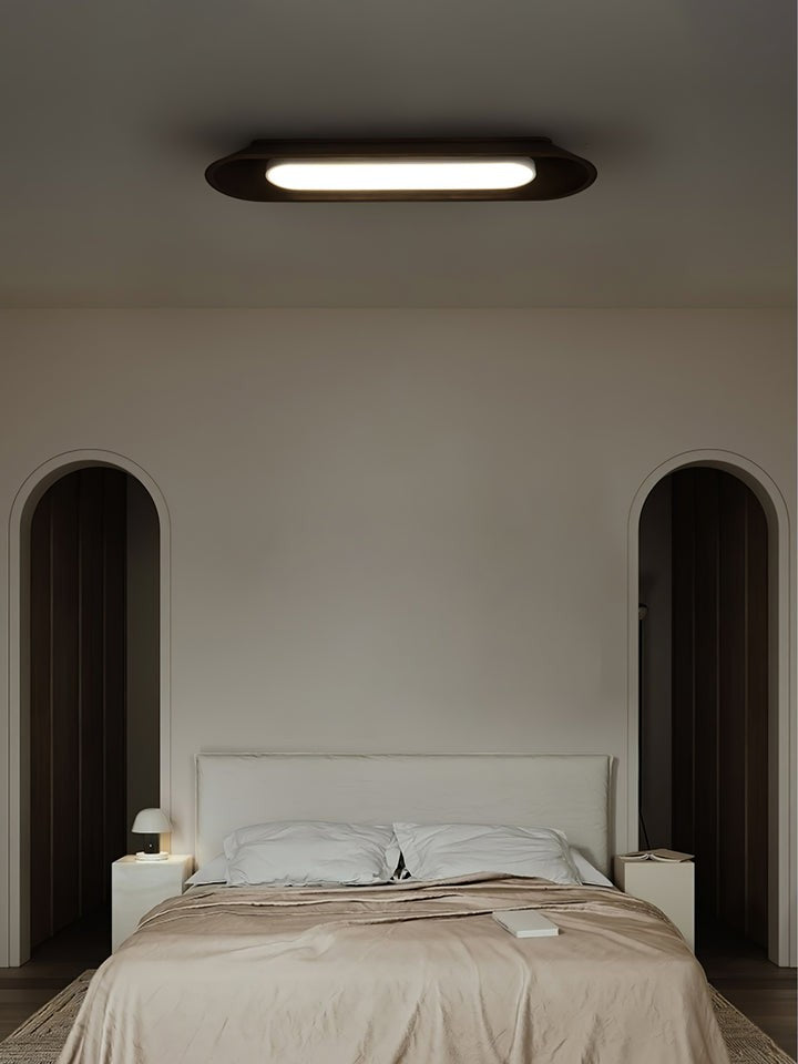 Modern Wood Channel LED Ceiling Light