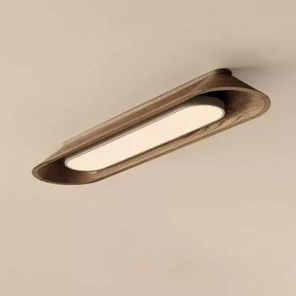 Modern Wood Channel LED Ceiling Light