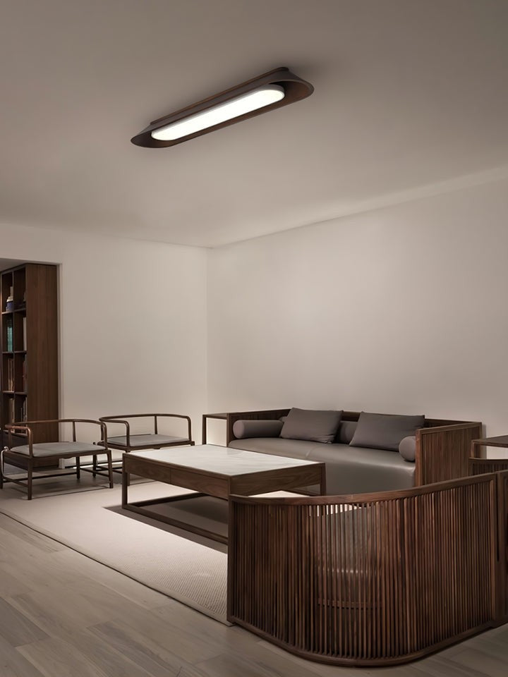 Modern Wood Channel LED Ceiling Light