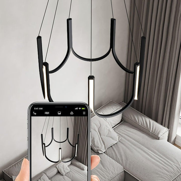 Modular U-Shaped LED Pendant – Adjustable Multi-Size Lighting