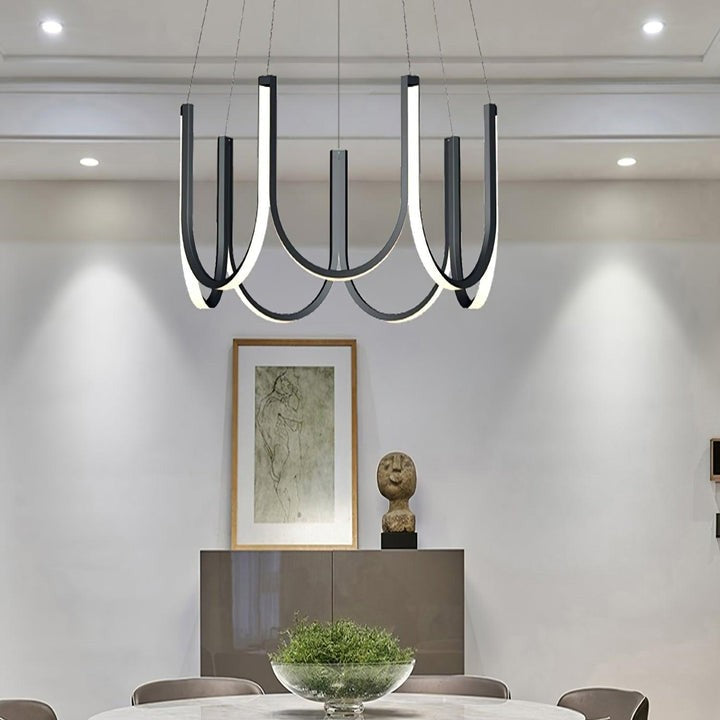 Modular U-Shaped LED Pendant – Adjustable Multi-Size Lighting