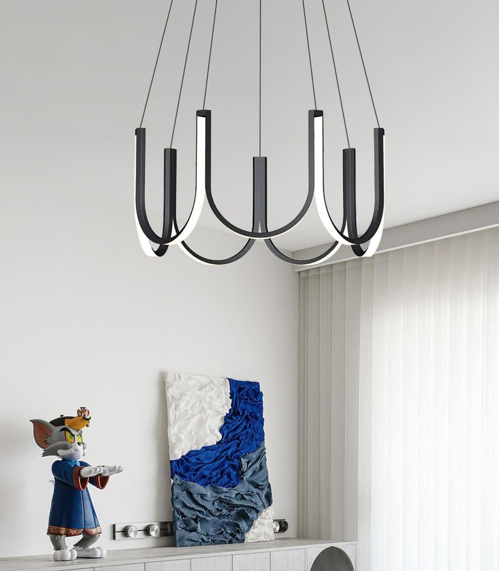 Modular U-Shaped LED Pendant – Adjustable Multi-Size Lighting