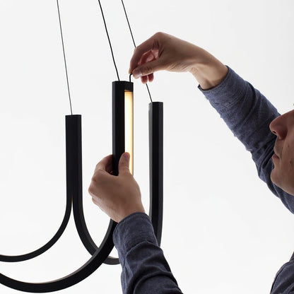 Modular U-Shaped LED Pendant – Adjustable Multi-Size Lighting
