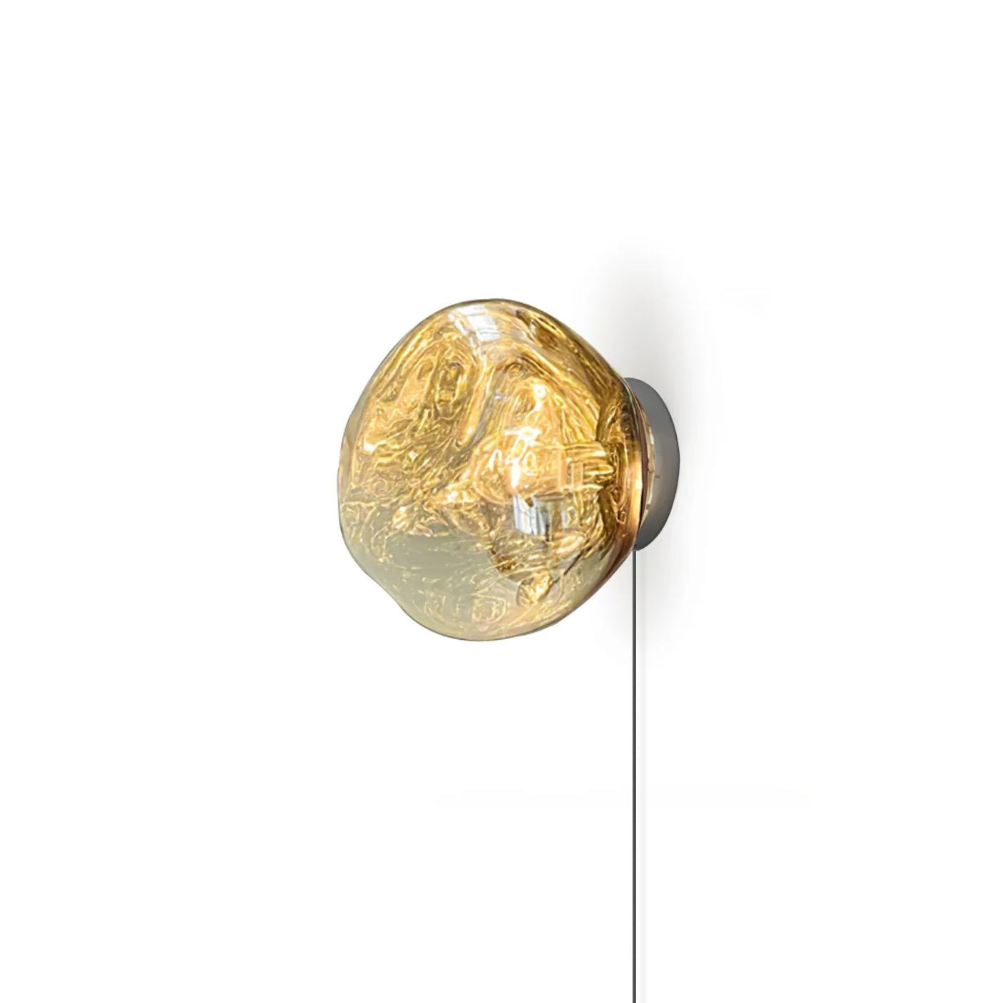 Molten Glass Plug-In Wall Lamp with Mirror Effect