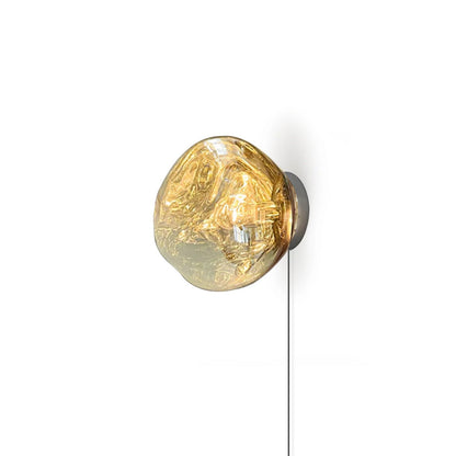 Molten Glass Plug-In Wall Lamp with Mirror Effect